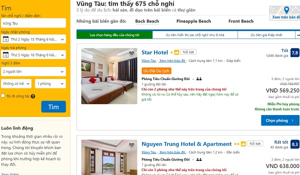 Đăng kí bán phòng khách sạn