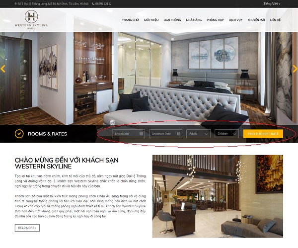 Thiết kế website đặt phòng khách sạn