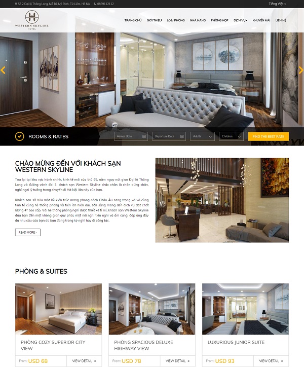 Thiết kế website khách sạn chuyên nghiệp