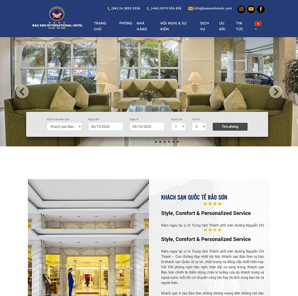 Thiết kế website khách sạn chuyên nghiệp