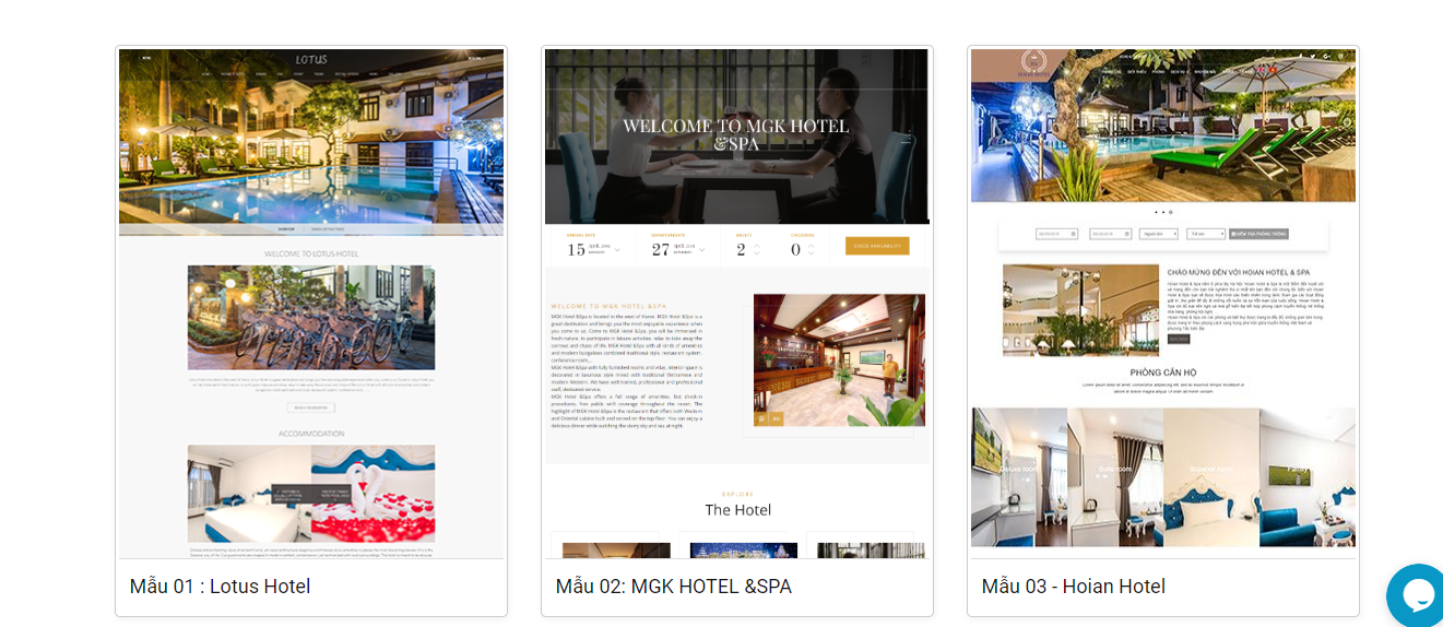 Thiết kế website khách sạn resort