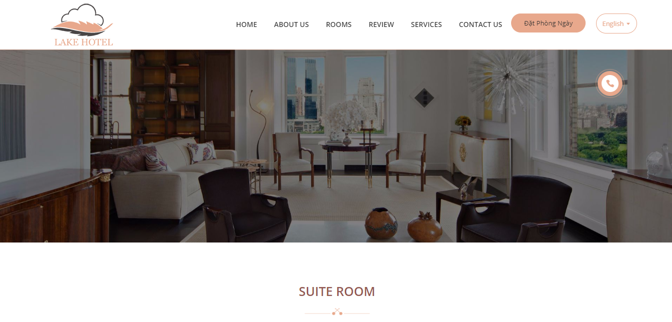 Mẫu website khách sạn Lake Hotel