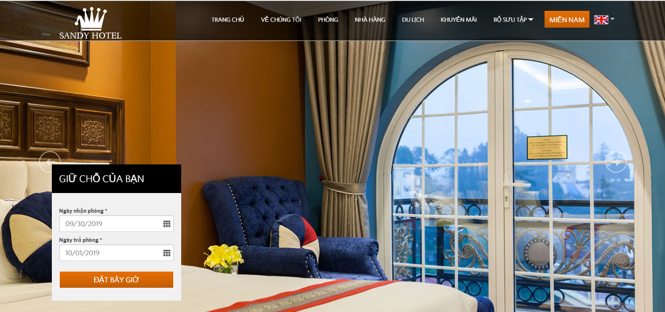 Mẫu website khách sạn Satek Hotel