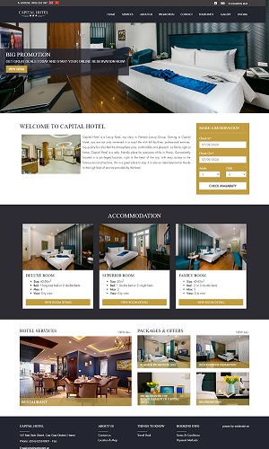 Mẫu thiết kế website khách sạn, resort