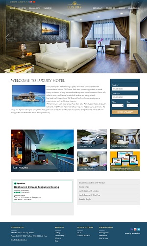 Mẫu thiết kế website khách sạn, resort