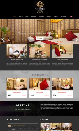 Mẫu thiết kế website khách sạn, resort