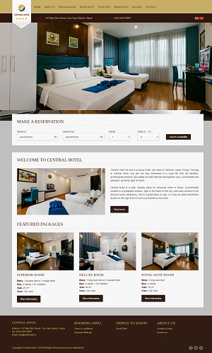 Mẫu thiết kế website khách sạn, resort