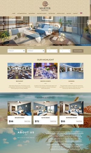 Mẫu thiết kế website khách sạn, resort