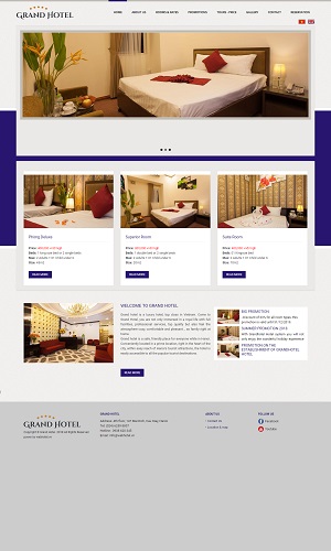 Mẫu thiết kế website khách sạn, resort