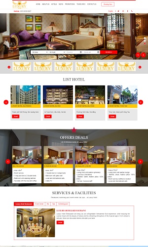 Mẫu thiết kế website khách sạn, resort