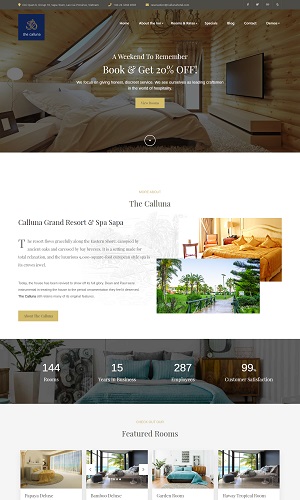 Mẫu thiết kế website khách sạn, resort