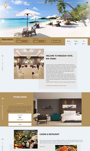 Mẫu thiết kế website khách sạn, resort