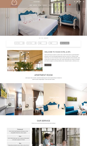 Mẫu thiết kế website khách sạn, resort