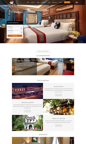 Mẫu thiết kế website khách sạn, resort