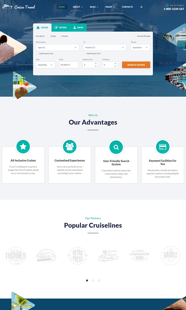Mẫu website du thuyền
