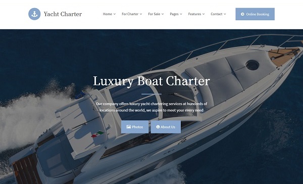 Mẫu website du thuyền