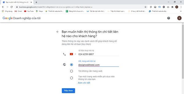 Đăng ký Google Map cho khách sạn