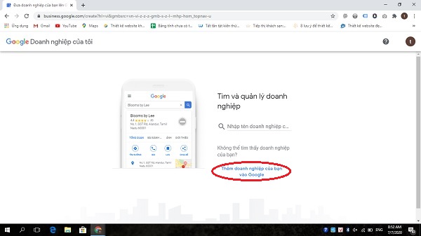 Đăng ký Google Map cho khách sạn