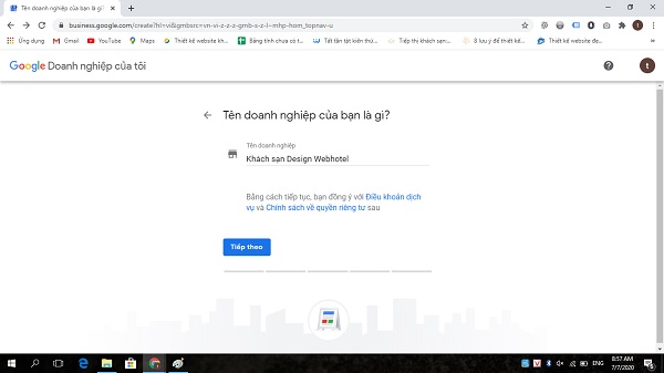 Đăng ký Google Map cho khách sạn