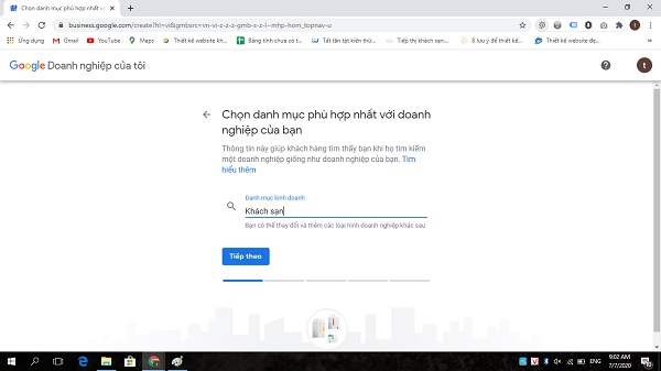 Đăng ký Google Map cho khách sạn