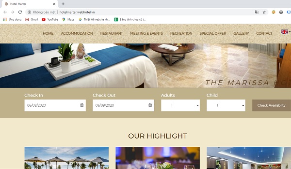 Thiết kế website khách sạn